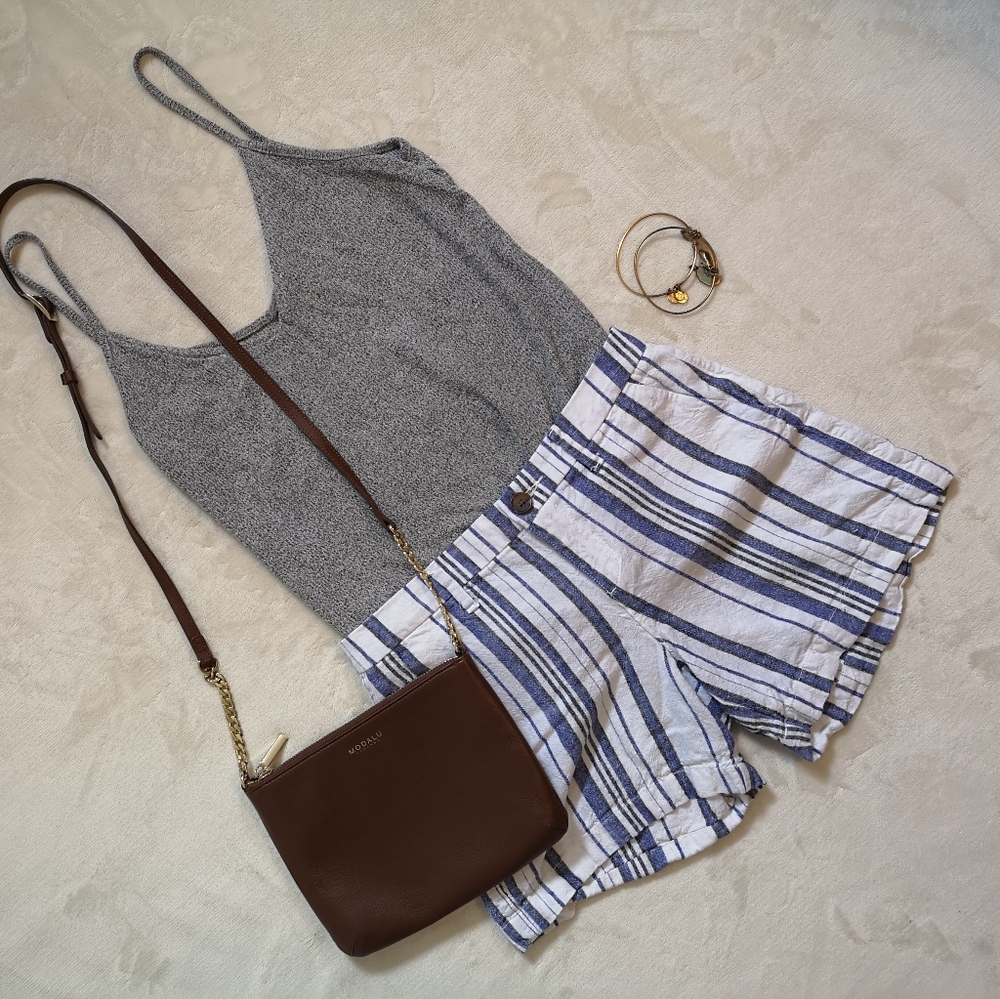 Striped Linen Shorts | Size 0